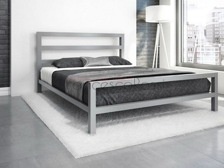 Серая кровать в стиле Лофт «Аристо»,NEW  200х140см
