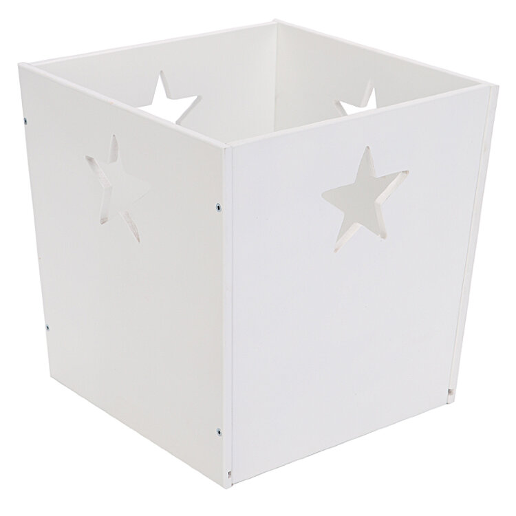 Деревянный ящик для игрушек, белый со звездочкой