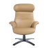 Поворотное кресло 5087/A928-M5668 с обивкой из песочной кожи