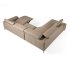 Угловой диван с реклайнером 5320-L /6042 кожаный бежевый