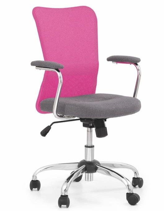 Кресло компьютерное Halmar ANDY (серый/розовый)