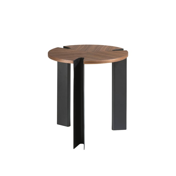 Приставной столик MH2206C/2118 из орехового дерева и черной стали