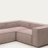 Угловой 3-х местный диван Blok 290 х 230 см розовый вельвет
