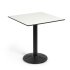 Квадратный уличный стол Tiaret белого цвета с черной металлической ножкой 68 х 68 см