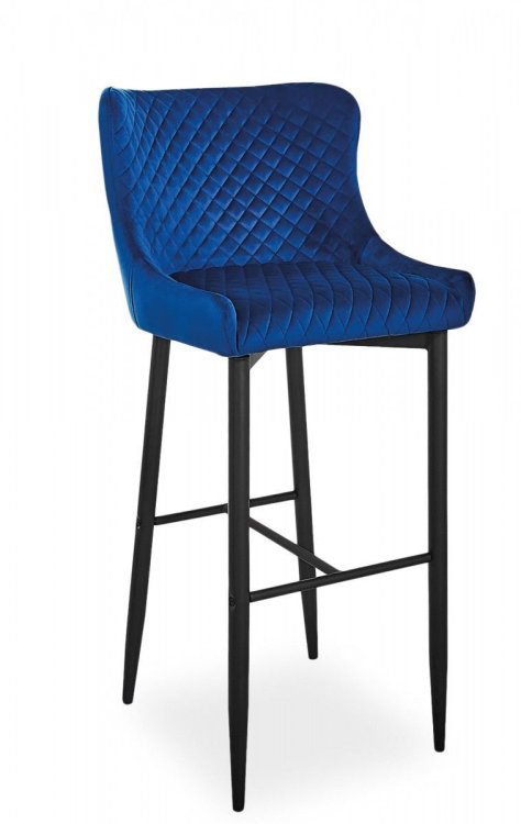 Барный стул Signal Colin B VelvetH-1 темно-синий/черный матовый