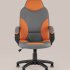 Кресло компьютерное игровое Кронос экокожа серый/оранжевый
