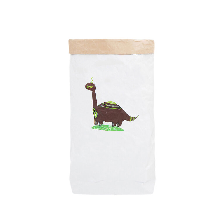Эко-мешок для игрушек из крафт бумаги «Бронтозавр Андрей»