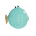 Подушка Delmare из 100% хлопка в форме рыбы бирюзового цвета 45 см
