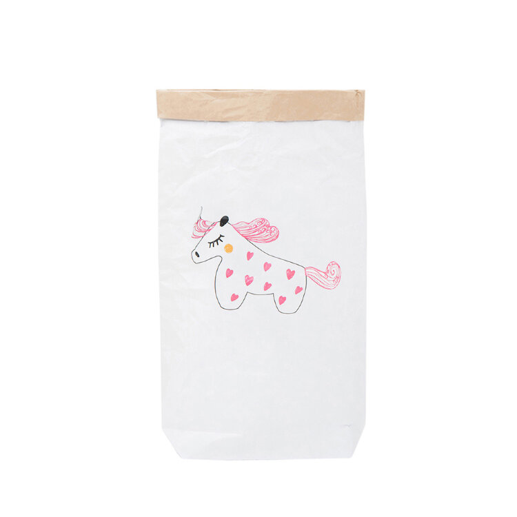 Эко-мешок для игрушек из крафт бумаги «Pink Unicorn»