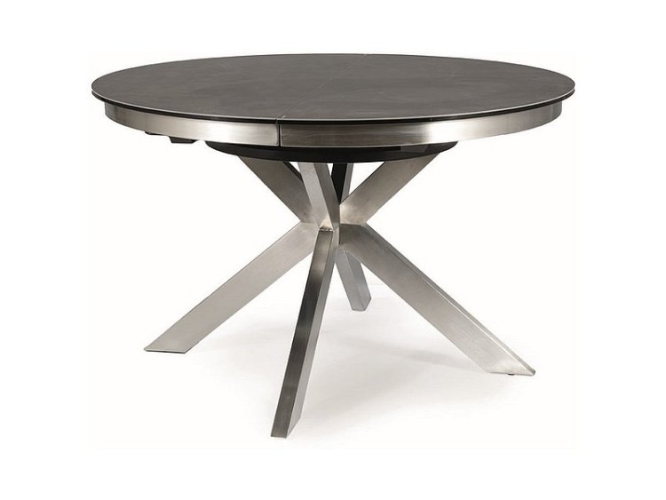 Стол обеденный Signal PORTO Ceramic 120 раскладной (темно-серый мрамор/сталь мат)