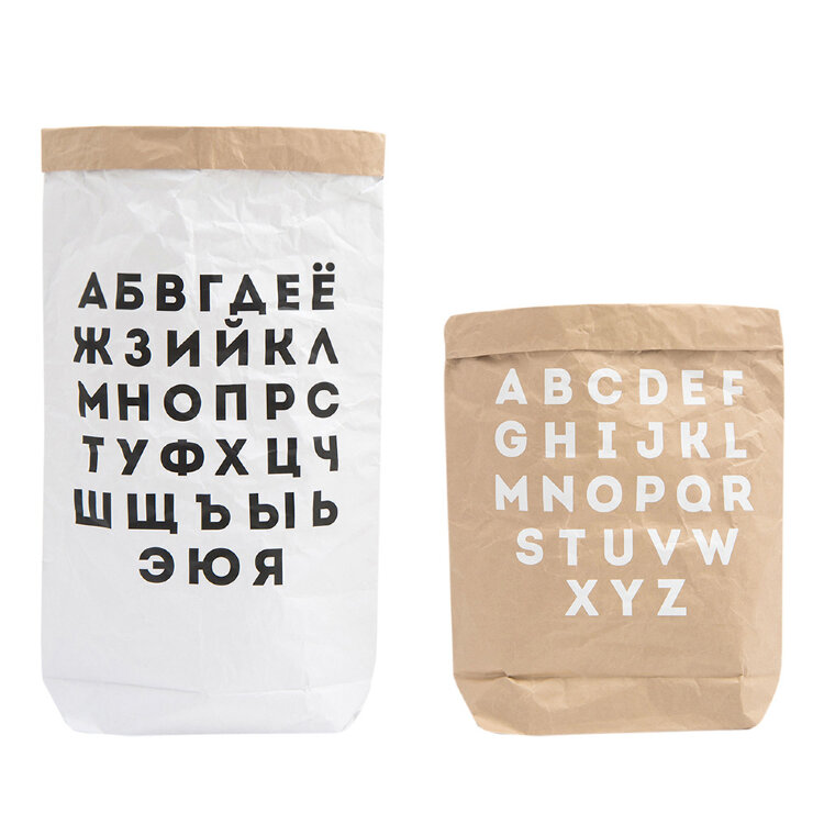 Эко-мешок для игрушек из крафт бумаги «Alphabet»