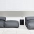 Пуф со спинкой Square темно-серого цвета для садового модульного дивана 101 x 101 см