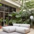 Пуф квадратный Square со спинкой 101 х 101 см, светло-серый, для садового модульного дивана
