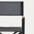 Складной стул Llado из черного алюминия с подлокотниками из массива тика