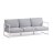 Уличный диван Comova 3х-местный сине-серый с белым алюминиевым каркасом 222 см