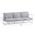 Уличный диван Comova 3х-местный сине-серый с белым алюминиевым каркасом 222 см
