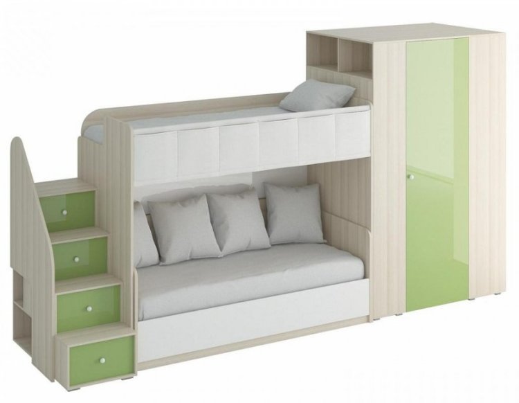 Двухъярусная кровать Play 6 с гардеробом 340599