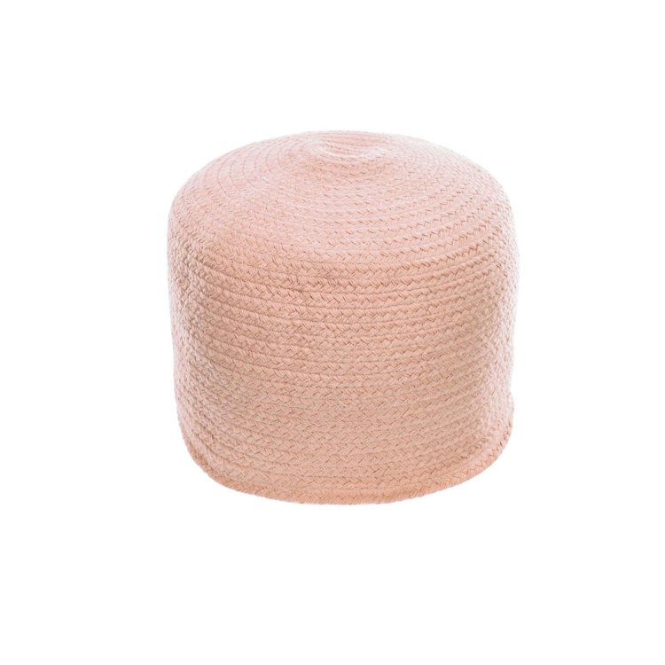 Круглый хлопковый пуф Daiana розового цвета 40 см