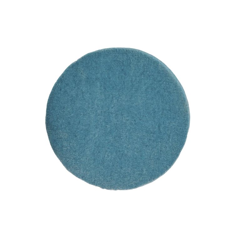 Круглая подушка для стула Biasina из 100% шерсти синего цвета 35 см