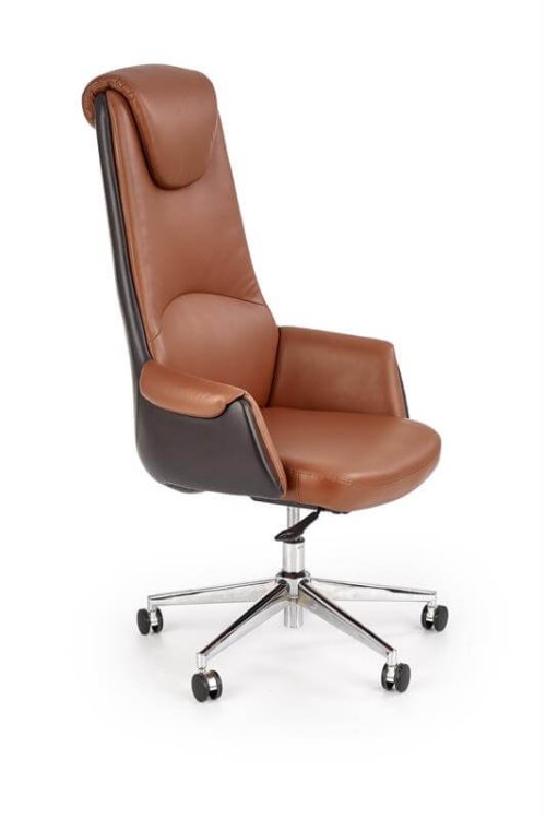 Кресло компьютерное Halmar CALVANO (светло-коричневый/темно-коричневый)