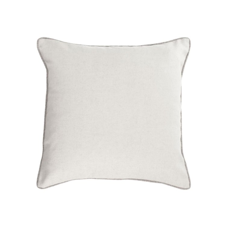 Чехол для подушки Alcara белый с серой каймой 45 х 45 см