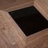 Квадратный обеденный стол MI1412 /1079 из ореха со вставкой из черного стекла