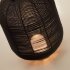 Портативная настольная лампа Saranella из черного полиротанга