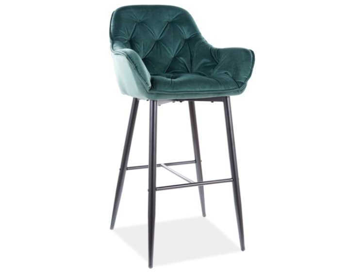 Барный стул Signal Cherry H-1 Velvet зеленый/черный
