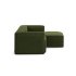Диван Blok двухместный с правым шезлонгом в зеленом толстом вельвете 240 см