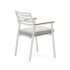 Уличный стул Bona из алюминия в белой отделке из массива тикового дерева