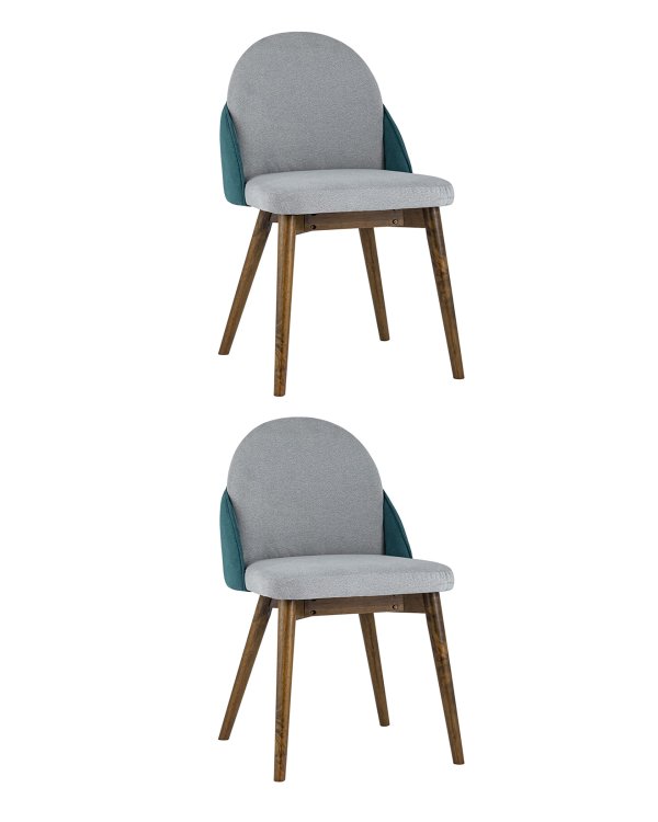 Комплект из двух стульев | HELGA светло-серый-бирюзовый обеденный