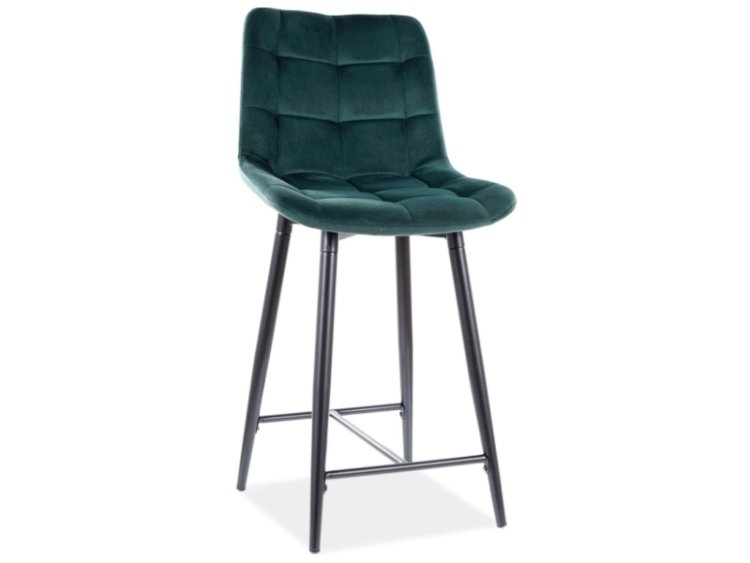 Барный стул Signal CHIC H-2 Velvet зеленый/черный