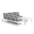 Модульный 5-местный угловой диван и стол Duka из белого алюминия