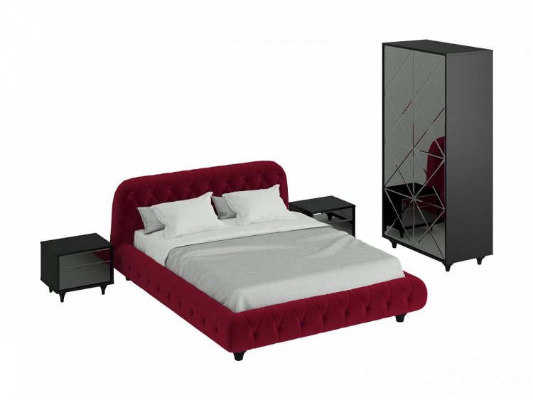 Спальный гарнитур с красной кроватью 207-248  Cloud 4 339364