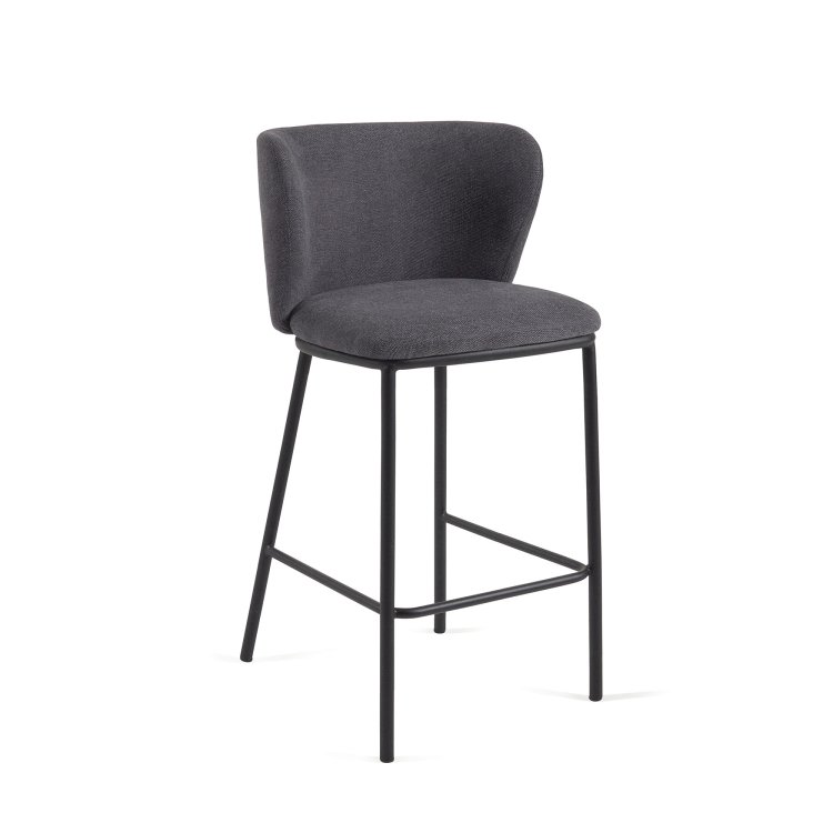 Полубарный стул Ciselia из темно-серой синели 65 см