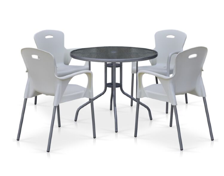 Комплект мебели для кафе TD90/XRF065BW-White (4+1)
