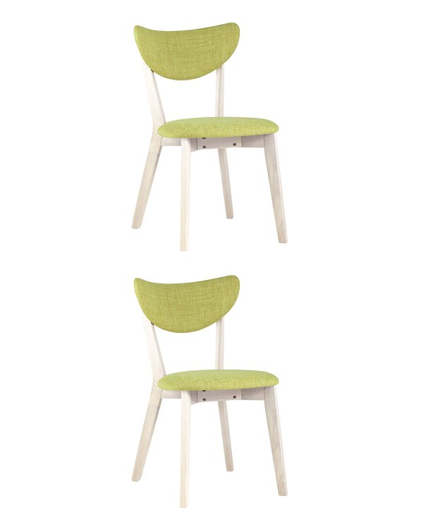 Комплект из двух стульев | SVEN салатовый обеденный деревянный массив гевеи цвет беленый дуб