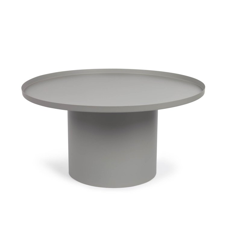 Круглый журнальный столик Fleksa из серого металла 72 см