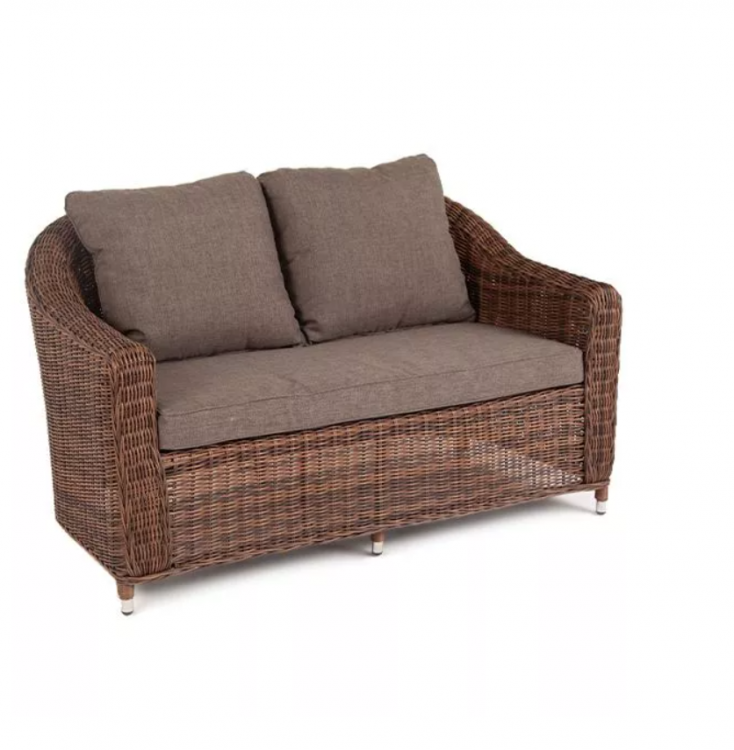 "Кон Панна" диван из искусственного ротанга двухместный, цвет коричневый