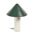 Настольная лампа Valentine белый мрамор и металл с зеленой окраской