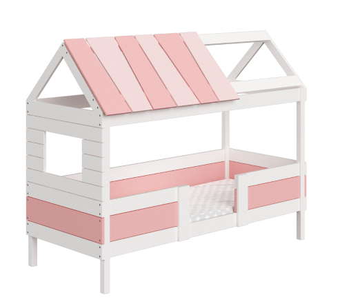 Кровать одноярусная Nord размер L (белый/розовый)