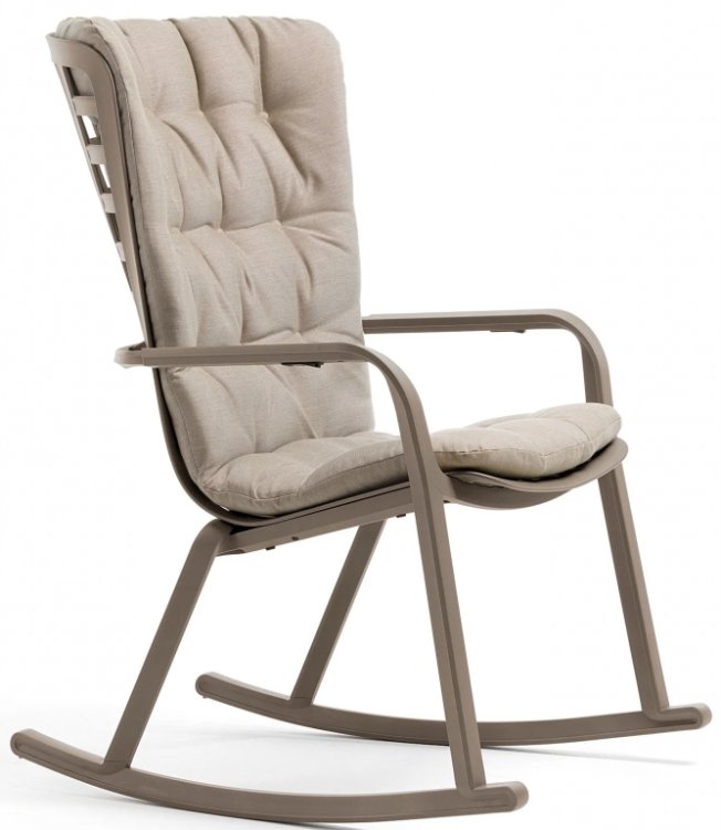 Кресло-качалка пластиковое с подушкой Folio бежевое 003/4030010/4029810/3630001152