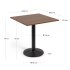 Меламиновый стол Tiaret с ореховой отделкой черной и металлической ножкой 69,5 x 69,5 см