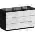 Черный комод с белыми фасадами Kristal 3 ящика 330983
