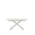 Раздвижной стол Vashti из стекла МДФ со стальными ножками белого цвета160 (210) х 90 см
