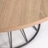 Круглый стол из меламина Niut 120 см с натуральной отделкой и стальными черными ножками