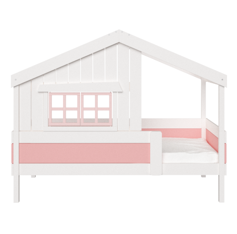 Кровать одноярусная "Шале" размер M (белый/розовый)