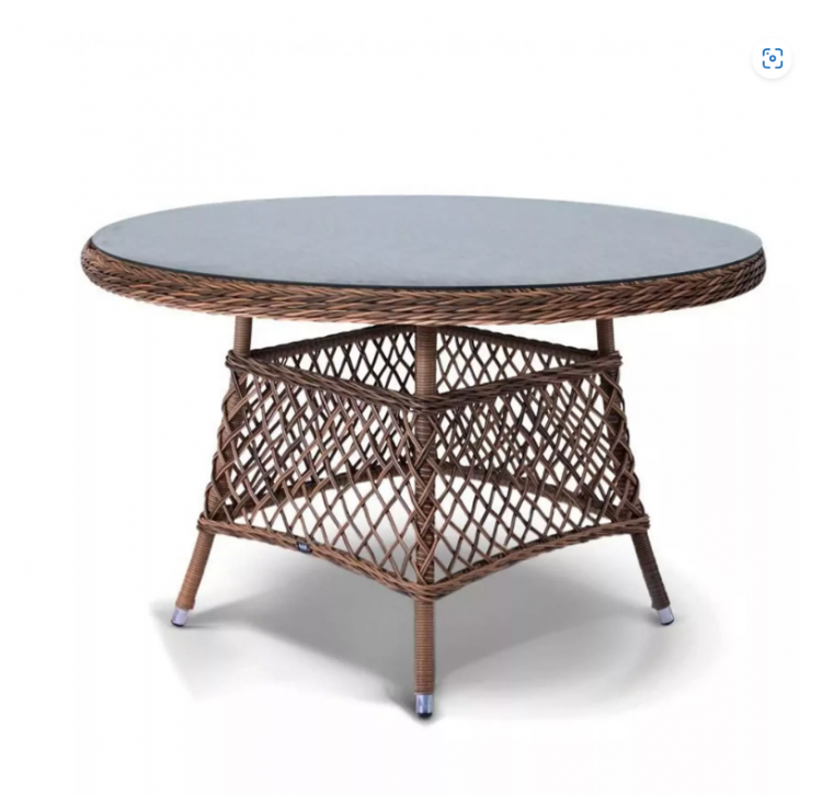 "Эспрессо" плетеный круглый стол из искусственного ротанга, цвет коричневый