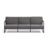 Уличный диван Comova 3х-местный темно-серый с черным алюминиевым каркасом 222 см