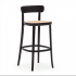 Барный стул Romane из бука с черной отделкой из шпона ясеня и сиденьем из ротанга 75 см